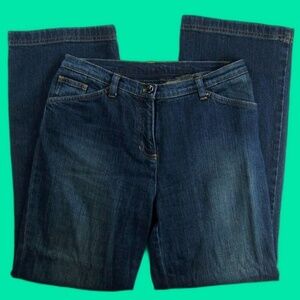 Jones New York Signature Womens Size 4P Petite Dark Blue Bootcut Jeans Stretch
